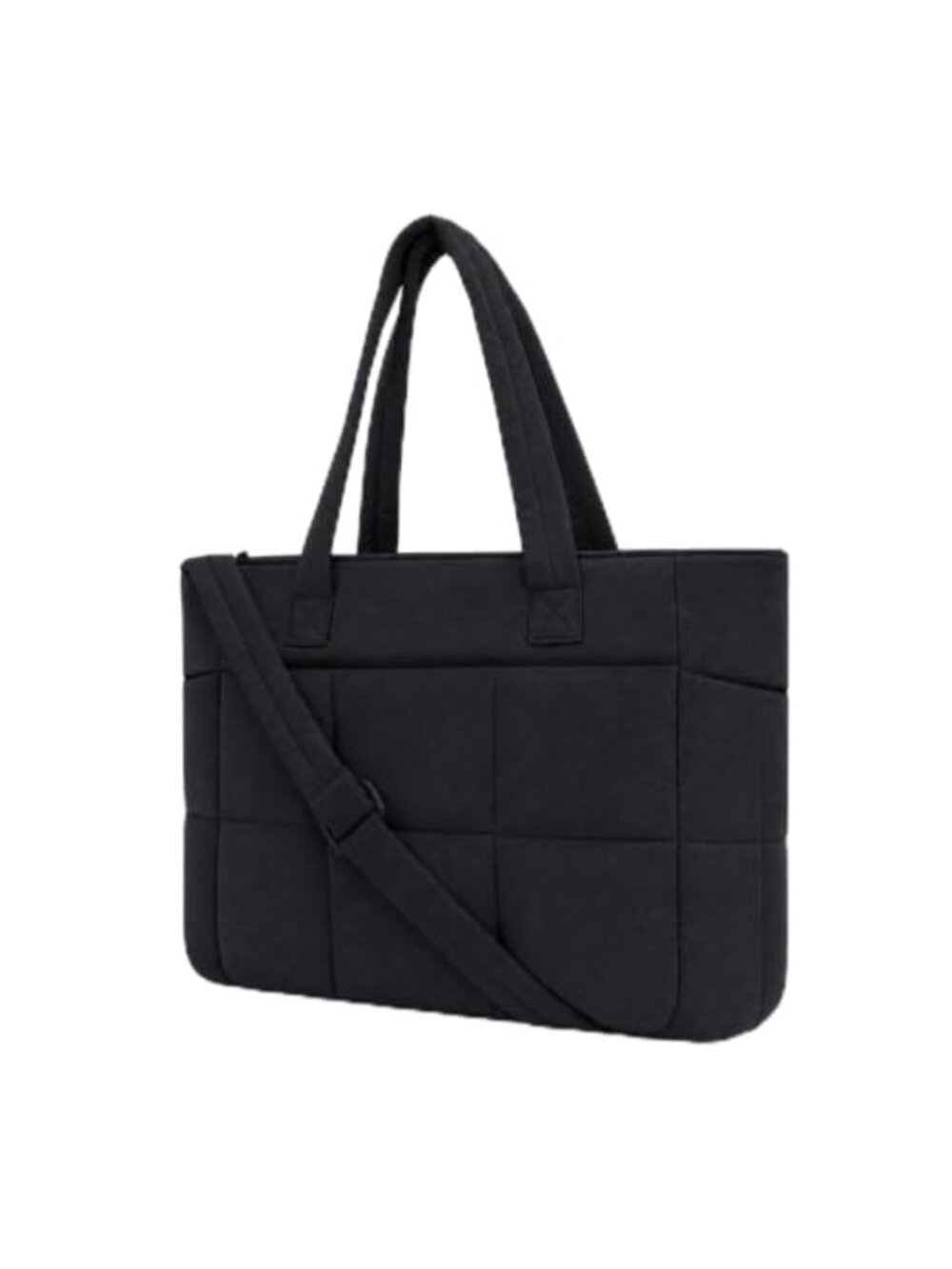 15.6 Inch Quilted Puff Fabric Laptop Messenger Bag with Adjustable Strap